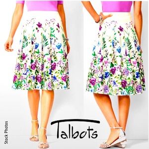 TALBOTS Pleated Lined Garden Skirt (16)
